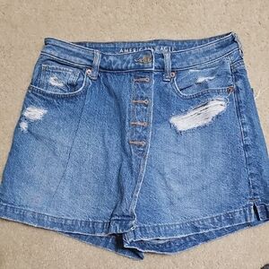 American Eagle Outfitters Distressed Blue Jean Shorts